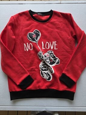 The SHOP Red "No Love" Graphic Sweatshirt